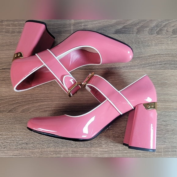 Prada Pink Patent Leather Heels Mary Jane - Picture 14 of 17